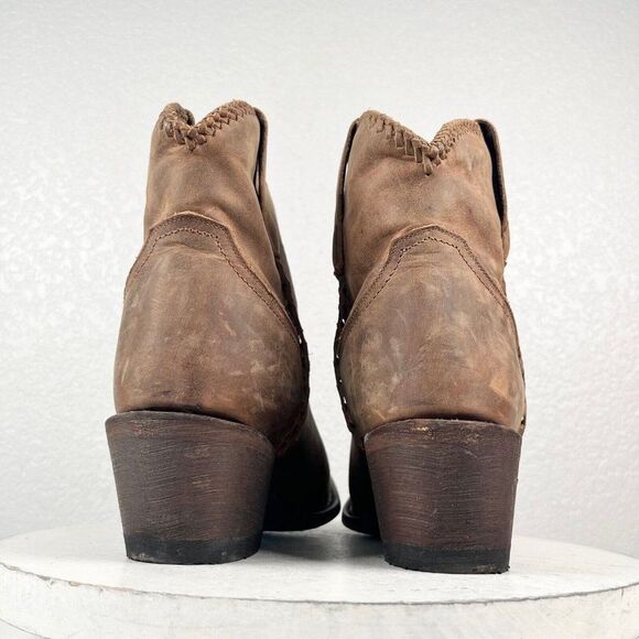 Women's Tan Ankle Boots - Picture 3 of 11